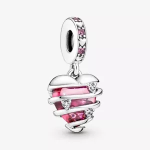 New Genuine Pandora S925 ALE Reveal Your Love Heart Spiral Dangle Charm - Picture 1 of 3