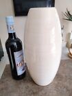 contemporary tall  ceramic vase 33cm tall beige