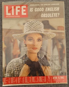 LIFE INTERNATIONAL YVES ST LAURENT YSL COMEBACK 9TH APR 1962 ORIGINAL MAGAZINE - Picture 1 of 3