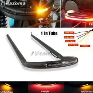 Aro de asiento trasero de motocicleta de 1"" con luz LED roja para café racer - Imagen 1 de 12