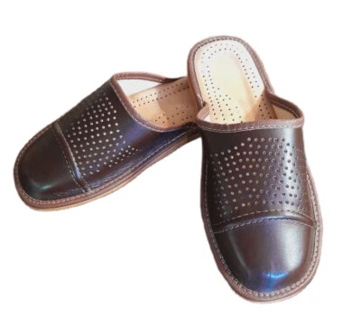 Zapatillas Mule Hombre Cuero Genuino Estilo Montaña FOLK Hechas a Mano Europa Foto 1 de 4