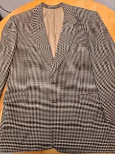 Nick Hilton Blazer Sport Coat 42R Mens Tweed Houndstooth Wool Browns USA Made - Picture 1 of 8