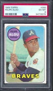 1969 Topps # 300 Felipe Alou Atlanta Braves EX MT PSA 6 - Foto 1 di 1