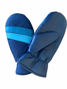 Vintage 70s/80s Blue Stripe Ski Winter Mittens Men's One Size - Picture 1 of 5