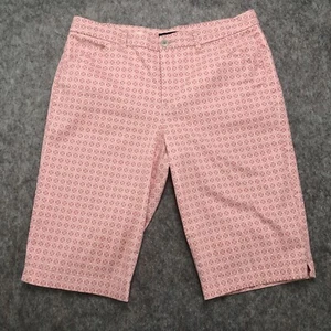 Bandolino Womens Shorts 12 Pink Chino Geometric Zip Flat Front Pockets High Rise - Picture 1 of 16