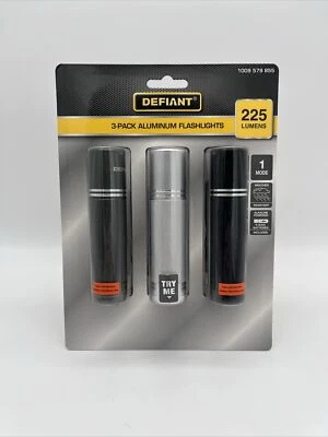 DEFIANT 3-PAK 250 LÚMENES ULTRA HAZ LINTERNAS RESISTENTES A LA INTEMPERIE CON BATERÍAS GRATIS Foto 1 de 4