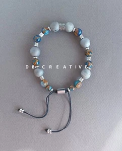 New men's quartz with agate hand wove stainless steel original design bracelet - Picture 1 of 5