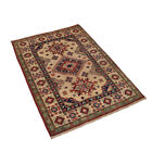 Tapis de décoration Medallion afghan fait main Kazakh 83 x 119 cm petite surface 2'7 x 3'9 pieds G22687