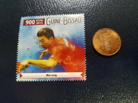 Ma Long Table Tennis Ping Pong Guine Bissau 2015 Perforated Stamp Cover