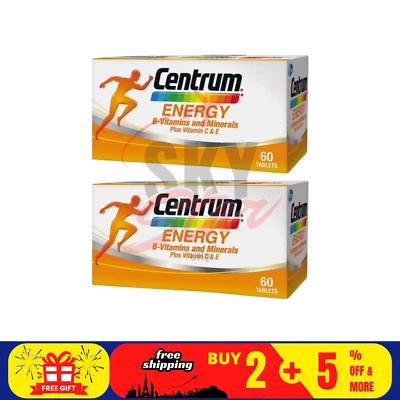 2 X 60's New Centrum Energy B-Vitamins and Minerals + Vitamin C & E - Image 1 of 4