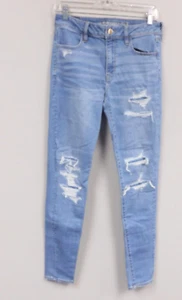 American Eagle Jegging Jeans Distressed Super Stretch X Mid Rise Größe 8 lang - Bild 1 von 13