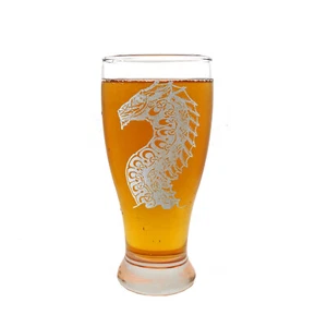 Celtic Sea Monster Pint Glass - Free Personalized Engraving, Nessie Beer Glass - Picture 1 of 3