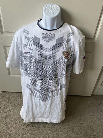 Russia National Team Forward White Jersey Style Shirt Size 2XL Short Sleeve Cover