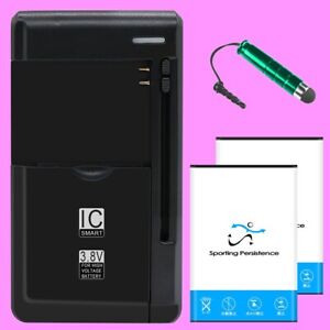 2x 1060mAh AB553446GZ Battery Universal Charger Pen for Samsung Smooth SCH-U350