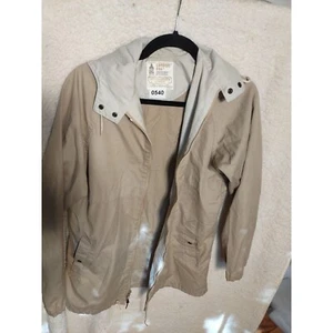 London Fog Coat Womans 7/8 Tan Casual Jacket With Hood Outdoor Cool Weather Coat - Picture 1 of 12