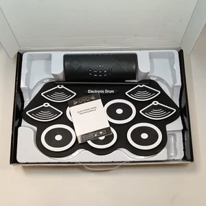KONIX W562 Electronic Drum Set Roll Up Pad Drum Kit Needs Power Lead For Spares - Picture 1 of 24