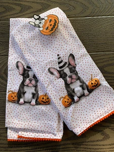 COLORDRIFT HALLOWEEN KÜCHENTÜCHER FRANZÖSISCHE BULLDOGGE 2 PK - Bild 1 von 2