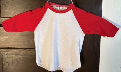 American Apparel Baby 3/4 Regan Tee 3:6 个月红色白色 — 第 1/4 张图片
