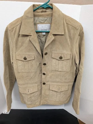 Chaqueta Blazer Botón Vintage Wilsons Cuero Máxima Cuero Gamuza Para Mujer XL Tostado Foto 1 de 4