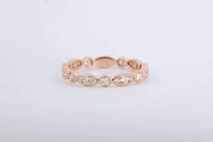 18k Rose Gold 0.525tcw Diamond Wedding Band Size 6.75 (1.81g.) - Picture 1 of 1