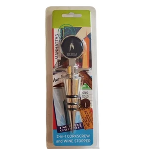 One World Observatory Stainless 2 In 1 Corkscrew And Wine Stopper New - Picture 1 of 3