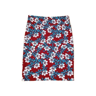 LuLaRoe Cassie Falda Hasta la Rodilla Sin Forro Pull On Rojo Floral XL Lápiz Elástico  Foto 1 de 4