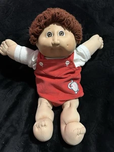 Cabbage Patch Kid CPK 1978-82 Tag OK Factory Boy Brown Hair & Eyes Orig Red Jump - Bild 1 von 14