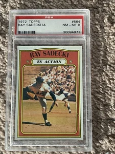 Ray Sadecki IA 1972 Topps Baseball #564 PSA 8 NM-MT GRADED Vintage In Action - Picture 1 of 2