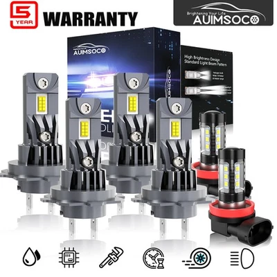 For Audi Q5 2009-2014 6000K LED Headlight High/Low Bulbs & Fog Light - Image 1 of 4