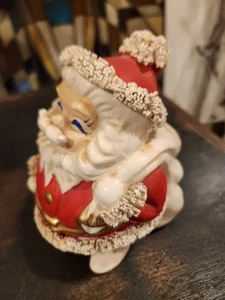 Spaghetti Trim Santa Claus Bank Made In Japan Christmas Vintage - Picture 1 of 9