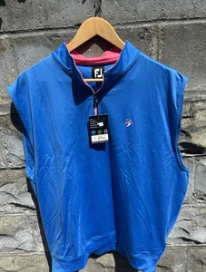 FootJoy Gathered Waist Vest Half Zip Jersey Performance Sapphire Blue Mens XL - Picture 1 of 4