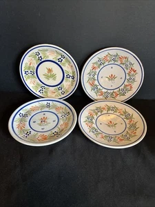 4 VTG Henriot Quimper France Floral Desert Plates 5 3/4” Note Different Styles - Picture 1 of 11