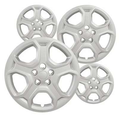 Set of 4 Hubcaps 17 inch Silver ABS Wheel Covers for 2017 - 2019 Ford Escape - Image 1 of 4