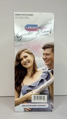 Juego de 2 cañones de polvo Prime Pure Gender Reveal BOY sorpresa AZUL NUEVO Foto 1 de 4