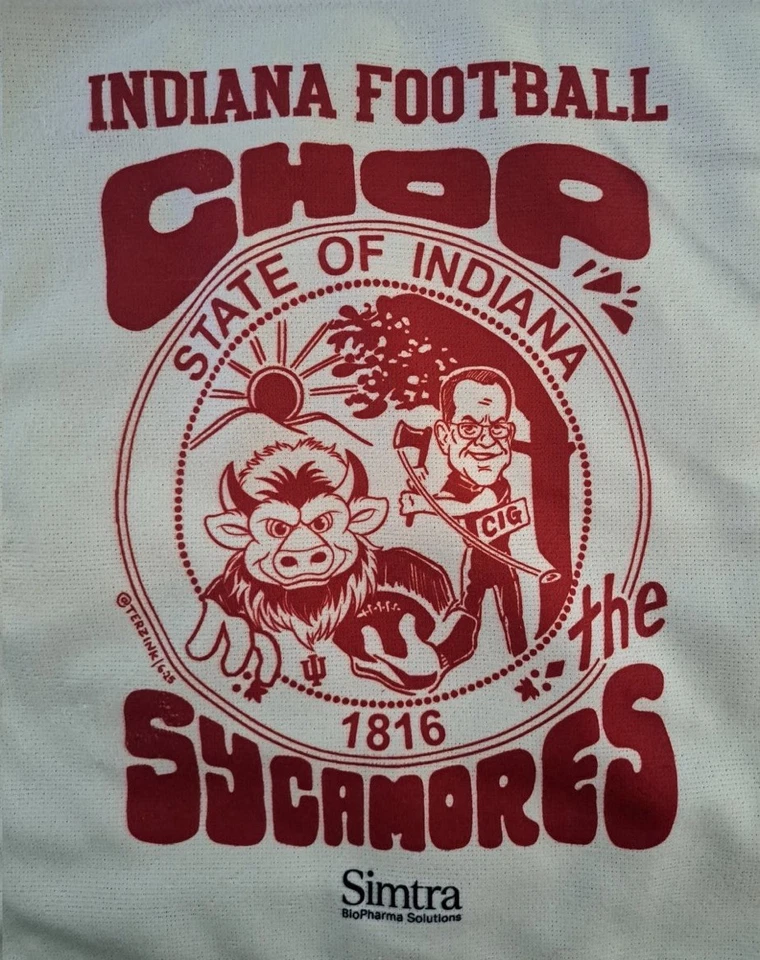 Indiana IU Fútbol Rally Toalla Chop The Sycamores Indiana State 12/09/25 Foto 1 de 1