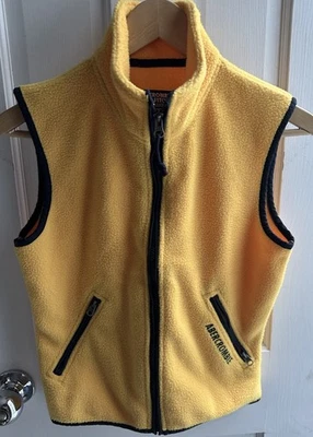 Chaleco Abercrombie & Fitch Vintage Polar Amarillo Cremallera Completa Talla Mediana Foto 1 de 4