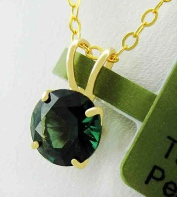 COLGANTE TSAVORITA GENUINO 1,05 quilates ORO AMARILLO 14k - Valoración de certificado gratuita Foto 1 de 4