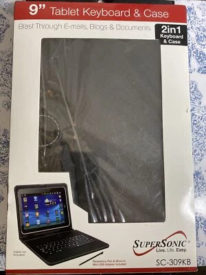 Supersonic SC-309KBFS 9” Tablet Keyboard Case - Image 1 of 3