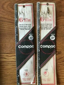Vintage Carded Fishing Gear, Compac Brand of Japan, Two Cards, Missyhooks - Bild 1 von 2