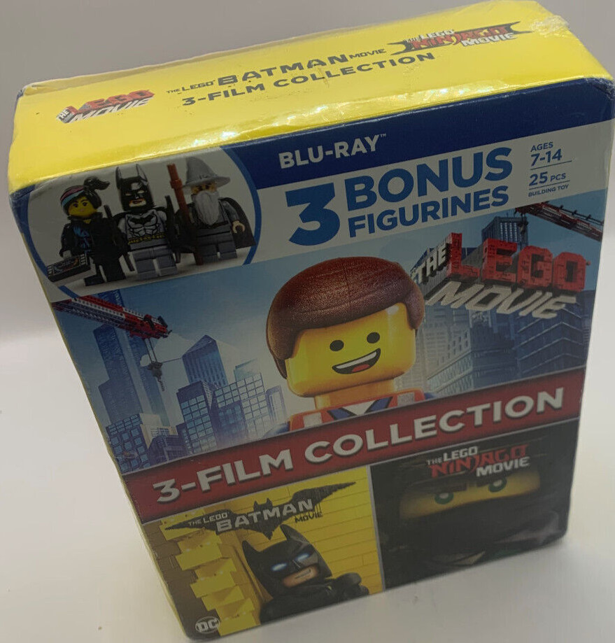 LEGO Blu-ray set: The LEGO Movie, Lego Batman Movie, Lego Ninjago +3  minifigures