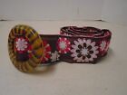 Top It Off Floral Pink Tortoise Shell Oval Loop Buckle Brown New Fabric S Daisy