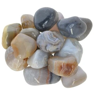 1 lb Grey Agate Tumbled Stones - Grade 2 - XLarge - 1.75" to 2" Avg. - Picture 1 of 2