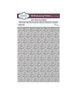 Art Deco Flowers 7.5" x 5.75" 3D Embossing Folder - Sue Wilson EF3D-044 - Picture 1 of 5
