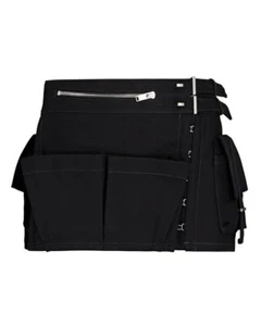 DION LEE BUCKLE TOOL BELT COTTON TWILL MINI SKIRT BLACK US 8 NWOT - Picture 1 of 6