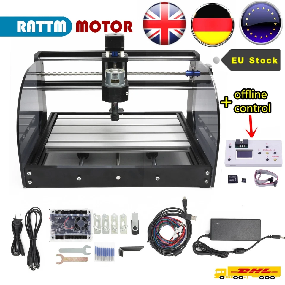 RATTM MOTOR 【UK】DIY CNC Router 3018-PRO-Max GRBL Control Milling Machine+Offline Control