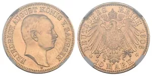 Deutschland Kaiserreich 10 Mark 1906 E Sachsen Friedrich August III - NGC MS 64 - Bild 1 von 1