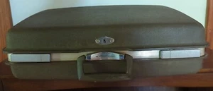 Vintage Royal Traveller Aurora Brown/Olive Green Hard Shell Suitcase Large 20" - Picture 1 of 9