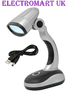 12 LED USB O BATERÍA PORTÁTIL MESA DE LECTURA LUZ DE TRABAJO LÁMPARA - Imagen 1 de 2