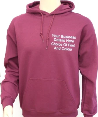 Custom Printed Text Personalised TOP QUALITY PULL OVER HOODIE Work Wear Uniform - Image 1 of 4