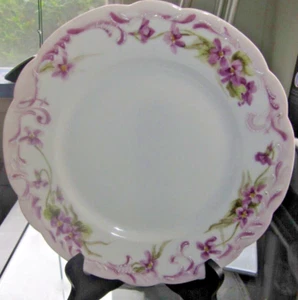 Vintage M & C: L France Violet Floral Pattern Plate 8 1/4" - Picture 1 of 10